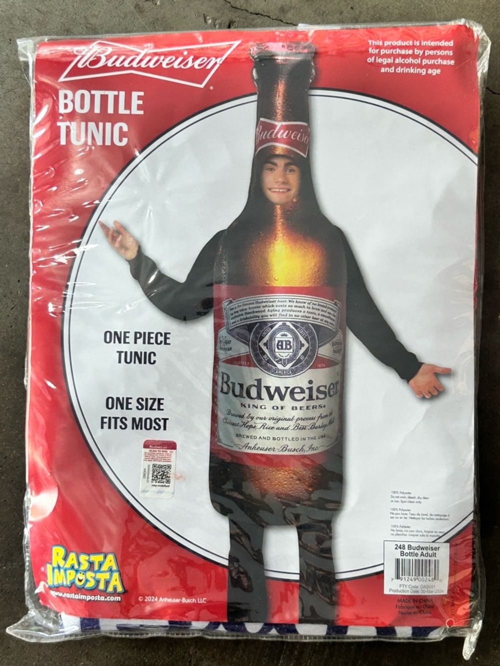 Rasta Imposta Halloween Budweiser Bottle Costume Red & Brown | OSFM NEW NIP